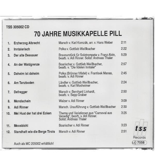 70 Jahre Musikkapelle Pill 1922 - 1992 Gruss aus Pill