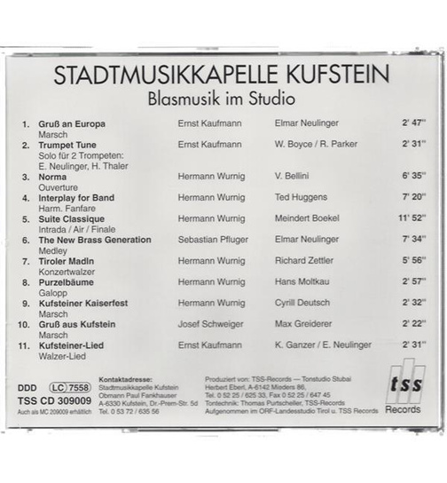 Stadtmusikkapelle Kufstein - Gru aus Kufstein Blasmusik im Studio