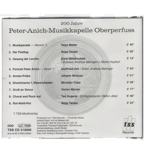 Musikkapelle Oberperfuss 200 Jahre Peter Anich Musik