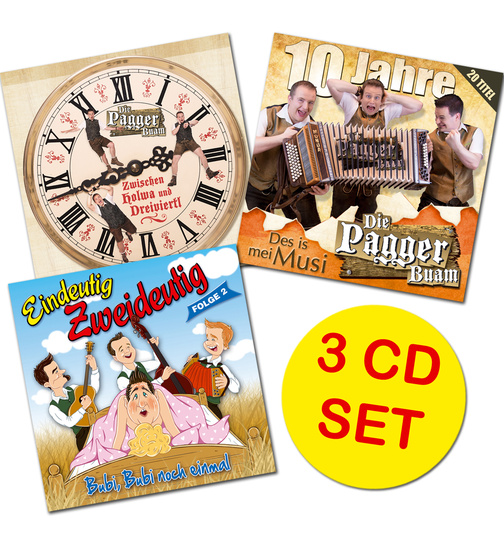 Die Pagger Buam 3CD -  CD Zwischen Holwa und Dreiviertl + CD Eindeutig Zweideutig Folge 2 + CD Des is mei Musi