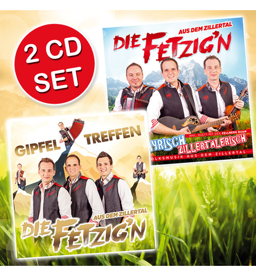 Die Fetzign aus dem Zillertal 2CD - CDs Gipfeltreffen + Irish, Bayrisch, Zillertalerisch