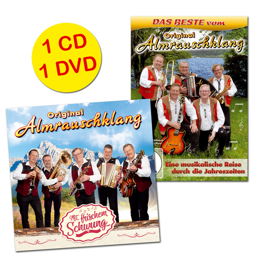 Original Almrauschklang 2 CDs - Mit frischem Schwung (CD) + Eine musikalische Reise durch die Jahreszeiten (DVD)