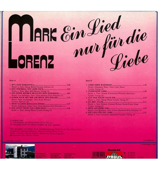 Mark Lorenz - Ein Lied nur fr die Liebe