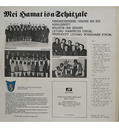Mnnergesangsverein Seeboden - Mei Hamat is a Schatzale