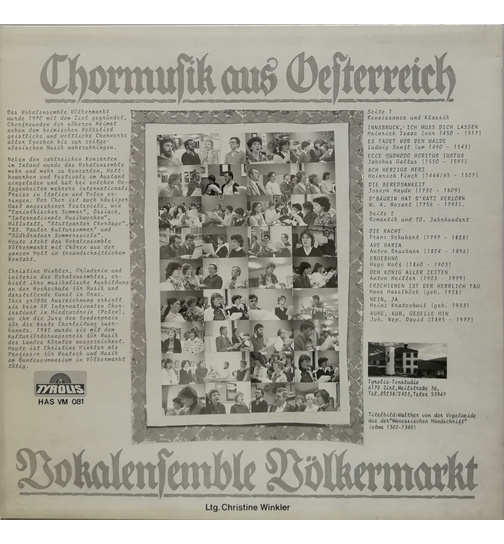 Vokalensemble Vlkermarkt - Chormusik aus sterreich