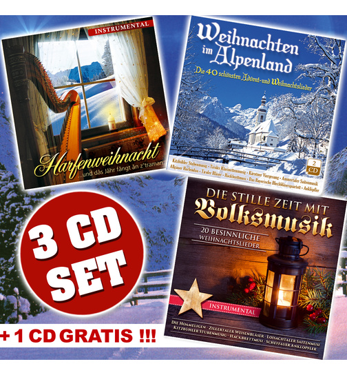 Weihnachten mit echter Volksmusik (Eveline Schuler, Alpenland, Die stille Zeit) (3 CDs + 1 CD Gratis)