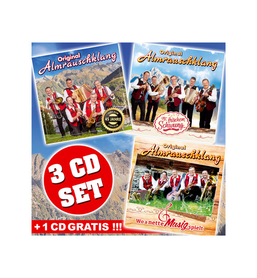 Original Almrauschklang - Mit frischem Schwung + Wo a nette Musig spielt + 45 Jahre (3 CDs + 1 CD Gratis)