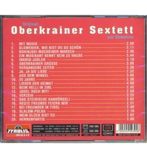 Orig. Oberkrainer Sextett - 20 Topvolltreffer Ihre grten Erfolge