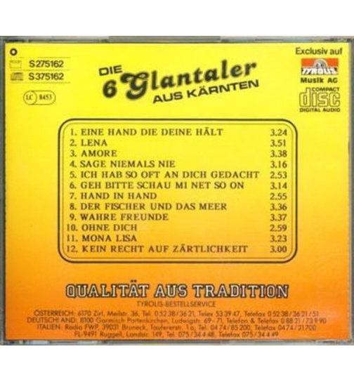 Die 6 Glantaler aus Krnten - Eine Hand die deine hlt CD