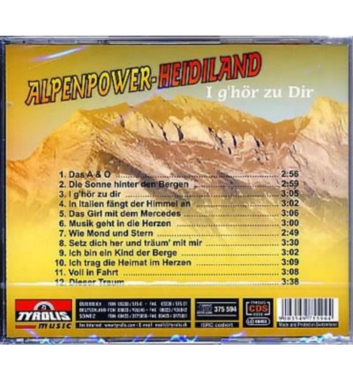 Alpenpower-Heidiland - I ghr zu Dir