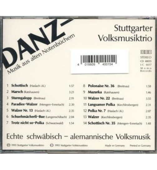 Stuttgarter Volksmusiktrio - Danz! Musik aus alten Notenbchern CD Neu