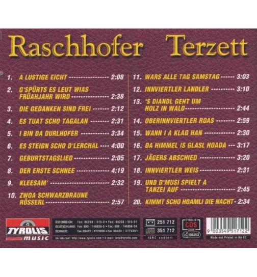 Raschhofer Terzett - Alt aber guat  Lang net ghrt