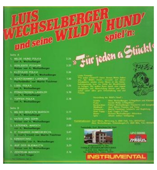 Luis Wechselberger und seine Wildn Hund - Spieln fr jeden a Stckl - Instrumental