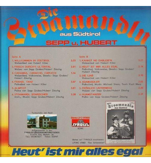 Stoamandln Sepp und Hubert - Heut ist mir alles egal