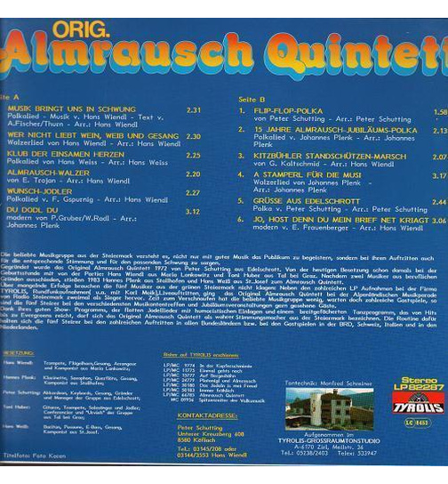 Orig. Almrausch-Quintett - Musik bringt uns in Schwung